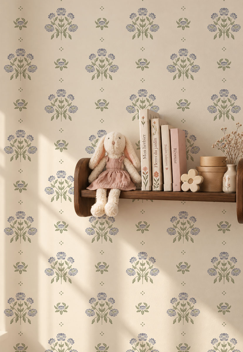 papier-peint-fleurs-vintage-bleu