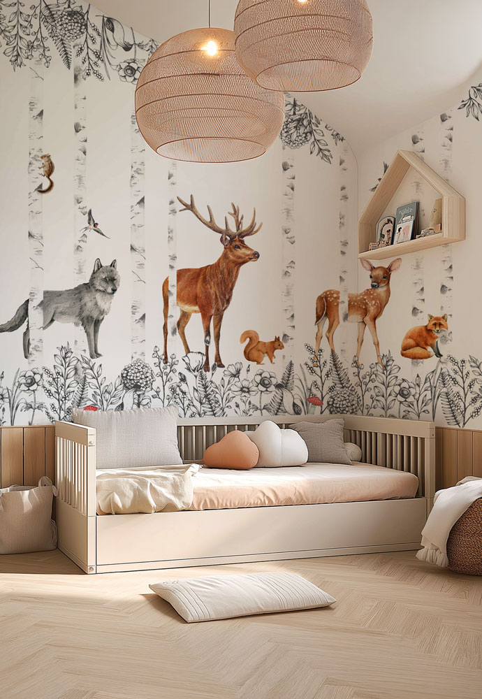 papier-peint-forêt-chambre-enfant
