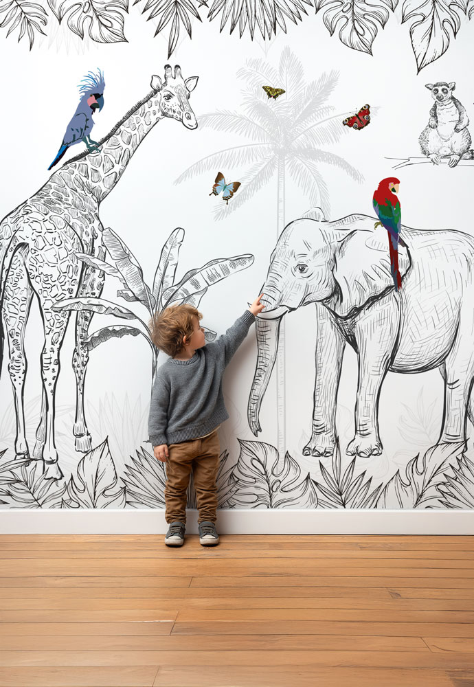 papier-peint-jungle-noir-et-blanc