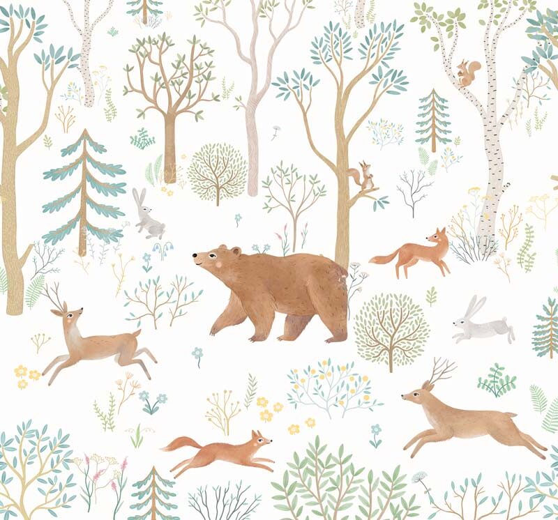 Behang ‘Forêt Merveilleuse’ voor de kinderkamer - Afbeelding 2