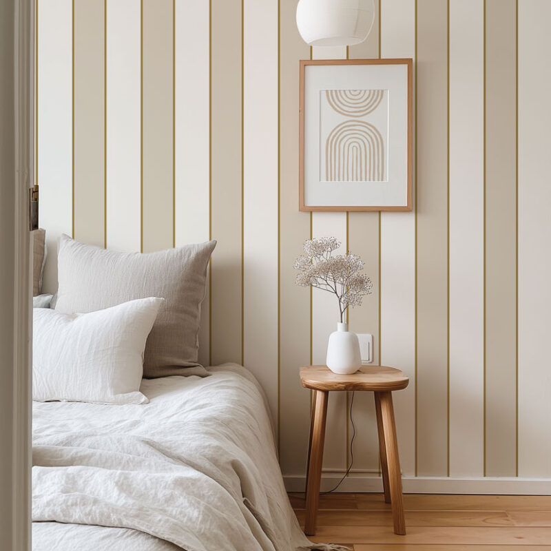 papier-peint-rayures-beige-liseré