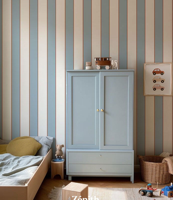 papier-peint-rayures-bleu