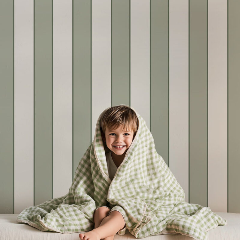papier-peint-rayures-vert