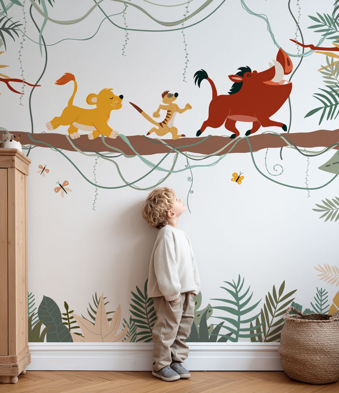 Behang met motief van De Leeuwenkoning voor kinderen