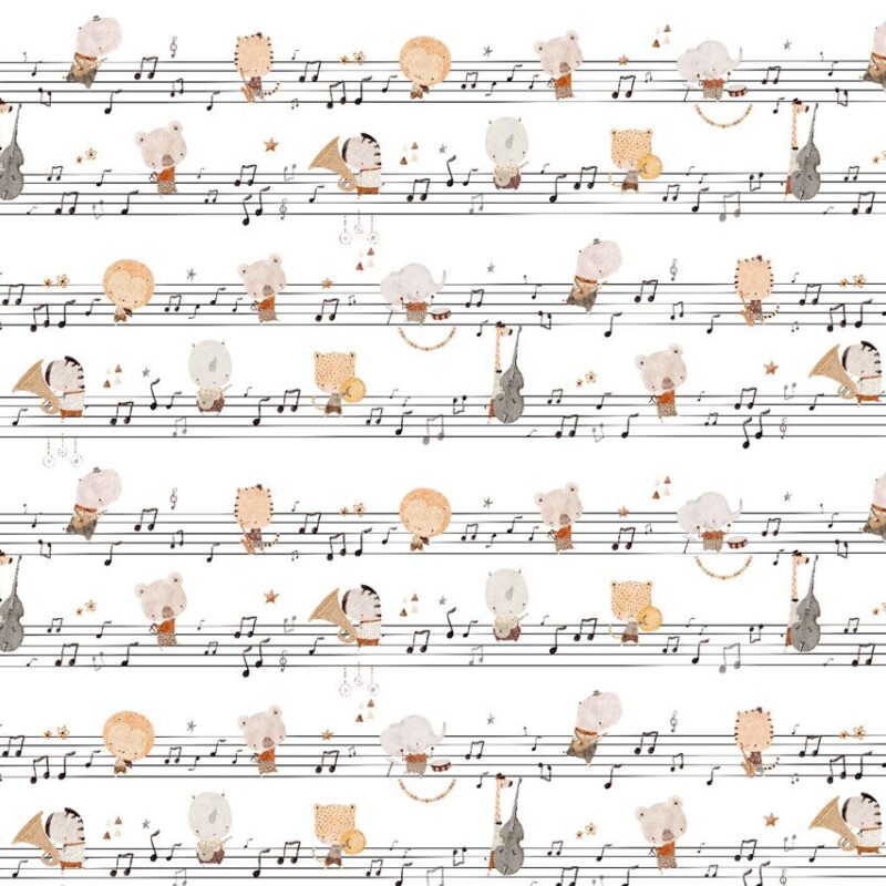 Behang met muziekpartituren - Afbeelding 2